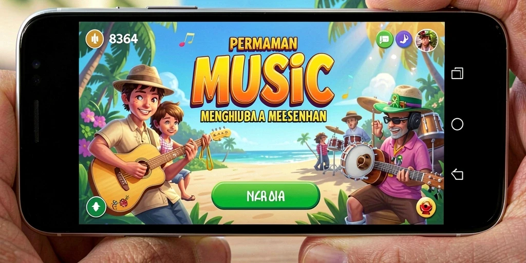 Tampilan gameplay seru dari 8364 dengan berbagai tantangan musik.