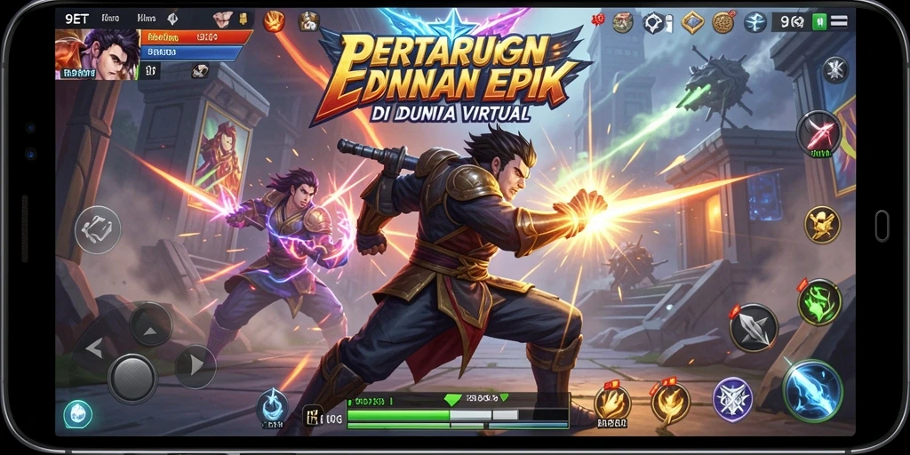 Tangkapan layar menunjukkan aksi pertarungan intens di 9ET.