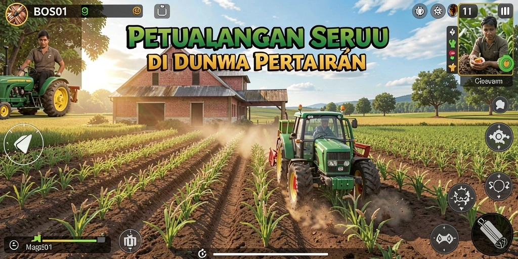 Screenshot yang menunjukkan aktivitas dan keindahan ladang di BOS01.