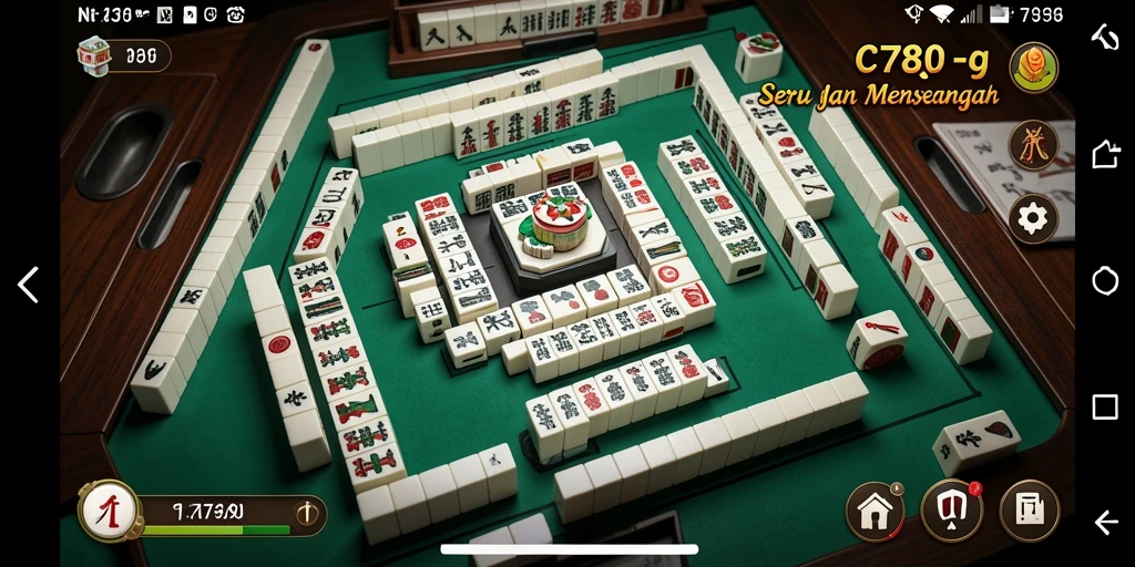 Screenshot C7890 menampilkan aksi permainan Mahjong yang seru.