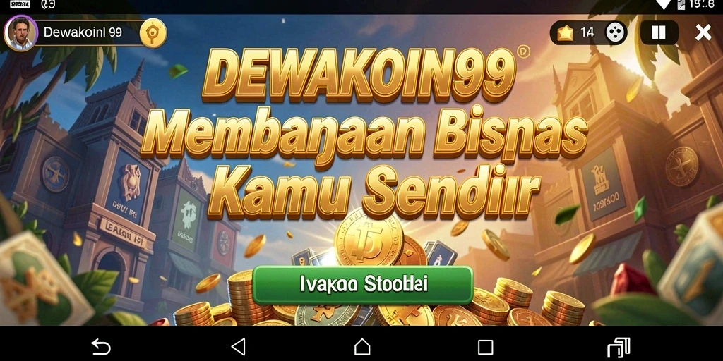 Screenshot gameplay DEWAKOIN99 menampilkan pengelolaan bisnis yang seru.