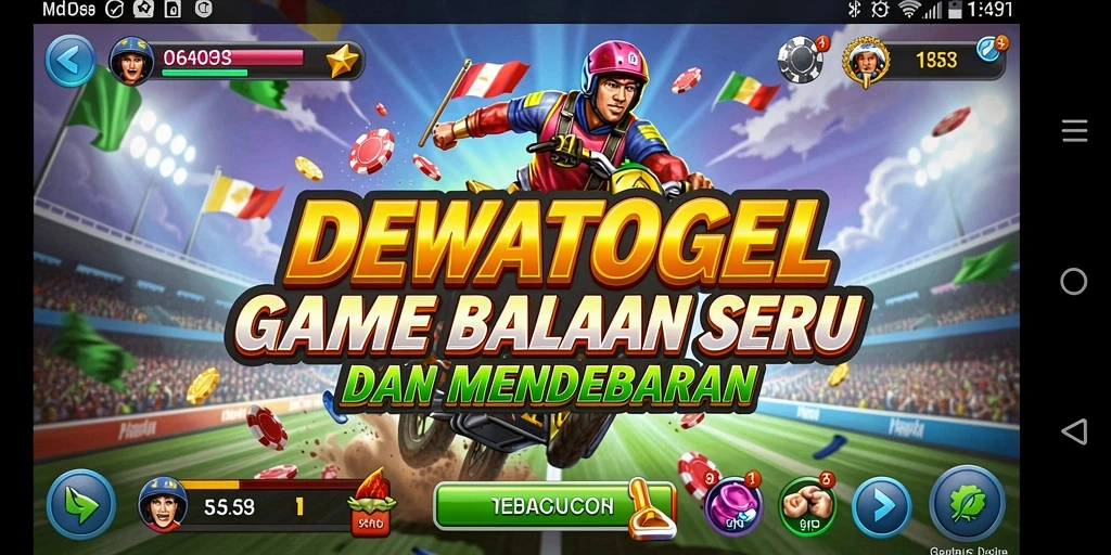 Tampilan menarik dari gameplay balapan di DEWATOGEL.