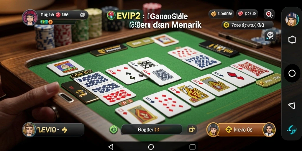 Tampilan menarik dari gameplay Gaple di EVIP2.