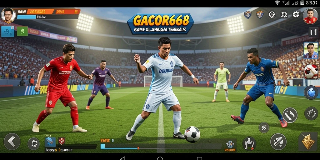 Tampilan gameplay GACOR668 yang penuh aksi dan strategi olahraga.