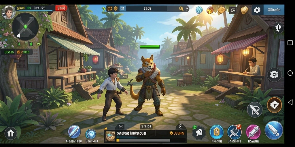 Tampilan gameplay GOWIN yang seru dengan interaksi karakter.