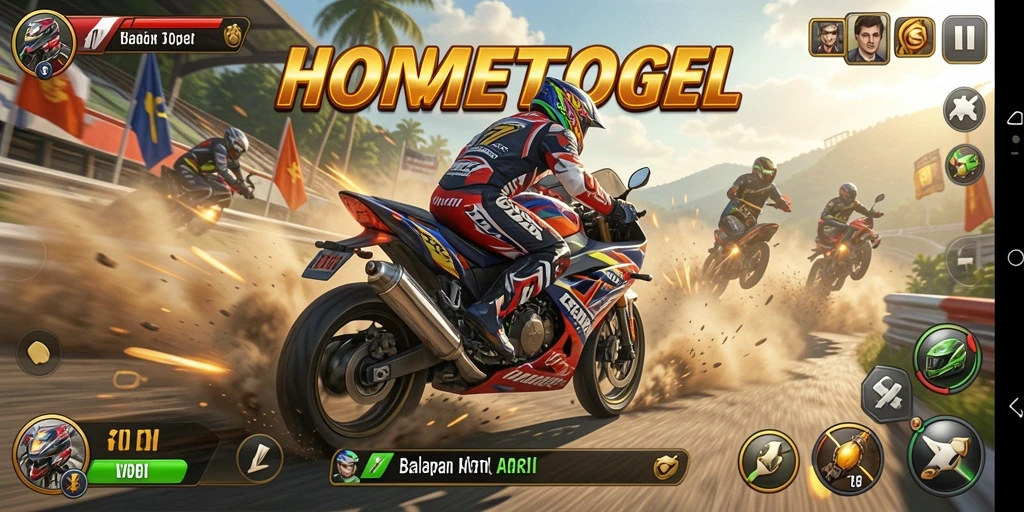 Tampilan gameplay seru dari HOMETOGEL yang menggebu-gebu.