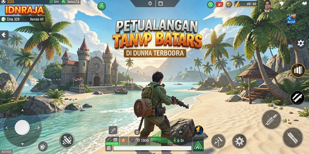 Screenshot IDNRAJA menampilkan eksplorasi dunia terbuka yang luas dan menakjubkan.