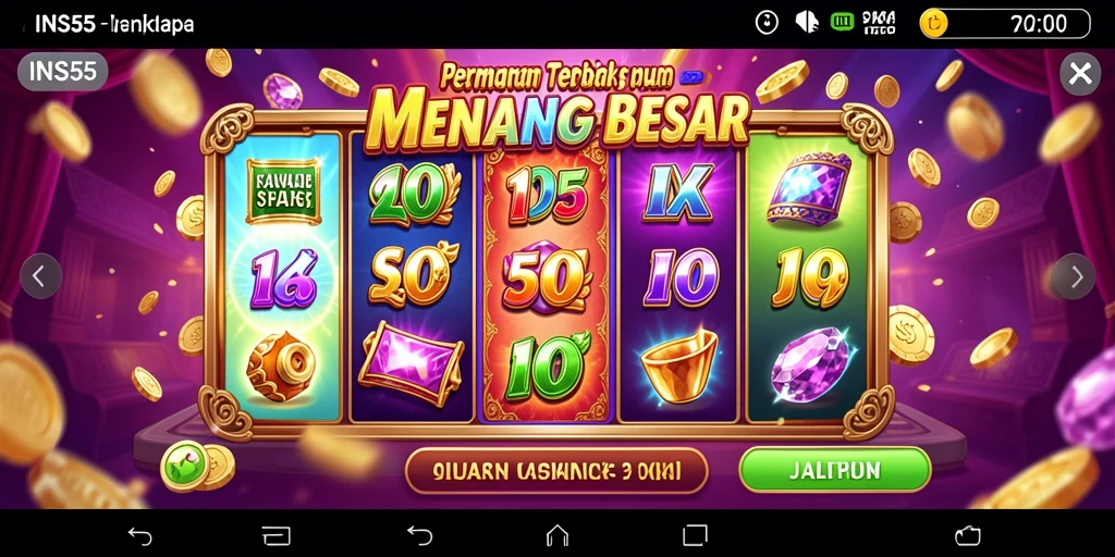 Screenshot INS55 menampilkan aksi mengasyikkan dari permainan Slot dengan grafik menarik.