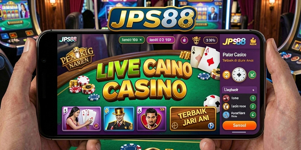 Tampilan utama JPS88 menampilkan dealer langsung dan berbagai permainan seru.