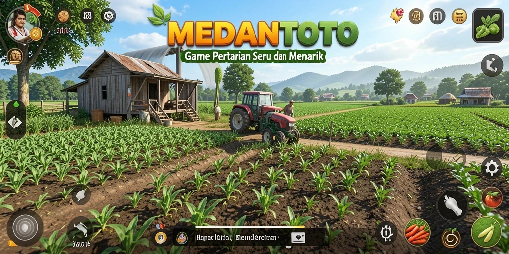 Tampilan screenshot MEDANTOTO menampilkan gameplay pertanian yang menarik dan interaktif.