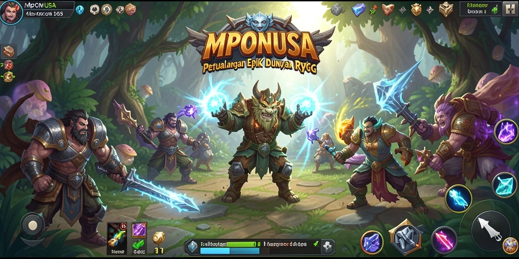 Tampilan gameplay yang mendebarkan dalam MPONUSA dengan pertarungan seru.