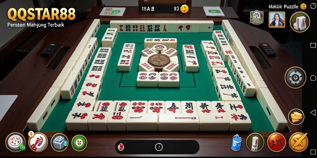 Tampilan gameplay Mahjong yang seru dan interaktif.