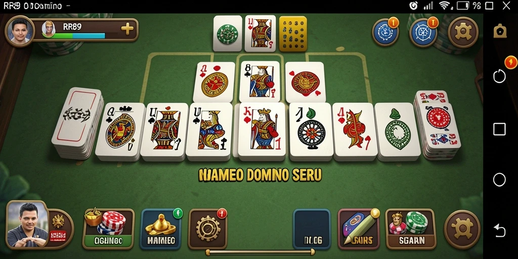 Tampilan gameplay RR89 yang menarik dan seru saat bermain Domino.