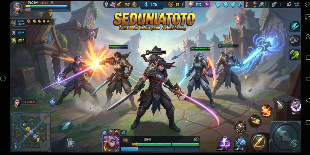 Tangkapan layar gameplay SEDUNIATOTO yang mendebarkan di arena MOBA.