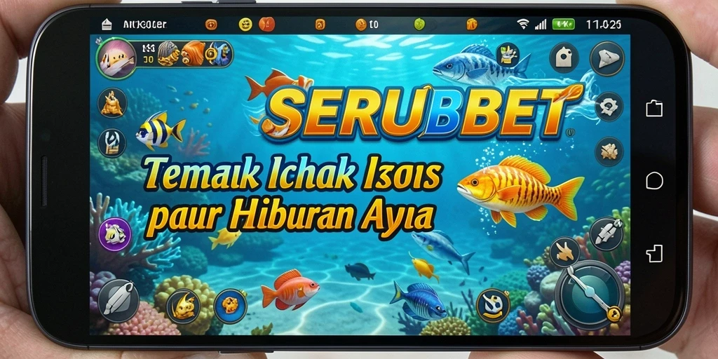 Gameplay SERUBET menampilkan tangkapan ikan yang seru di bawah laut.