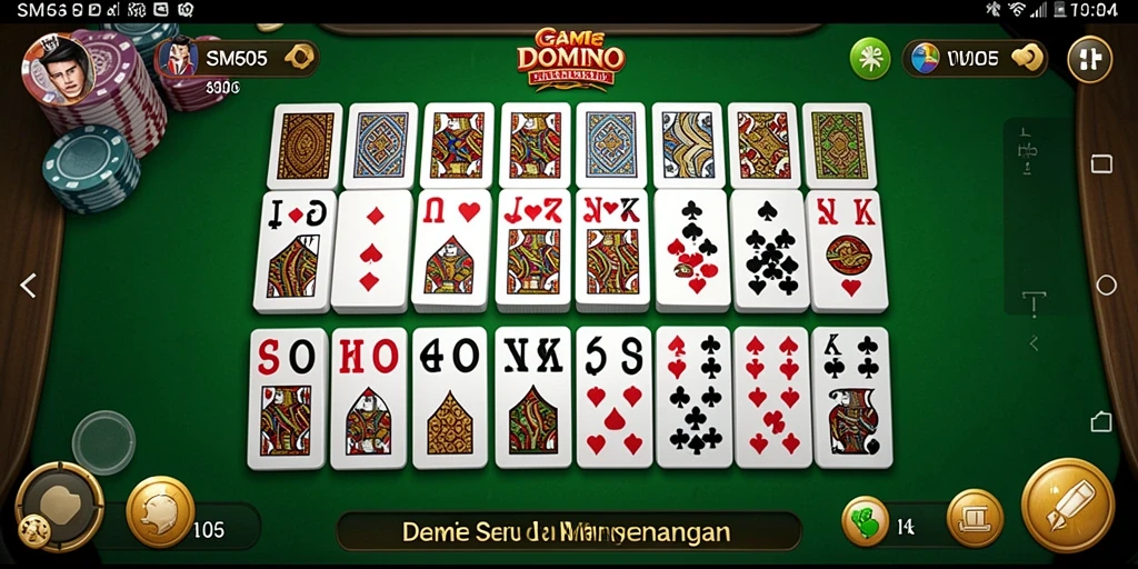 Tampilan gameplay seru dari SM605 yang menyajikan aksi domino.