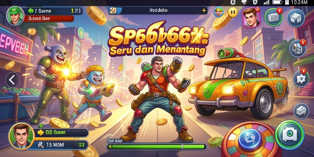 Screenshot SP666 menampilkan aksi seru dalam permainan arcade.