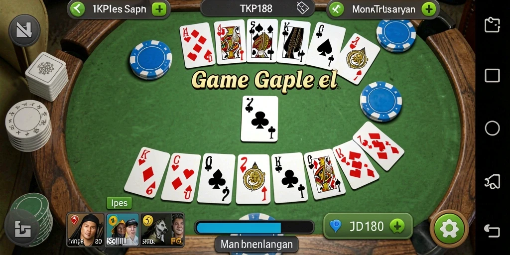 Tampilan gameplay seru TKP188 yang menghadirkan suasana Gaple.