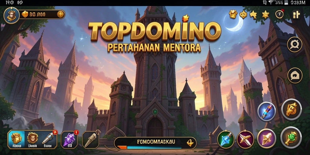 Tampilan gameplay menarik dari TOPDOMINO yang penuh dengan tantangan Tower Defense.