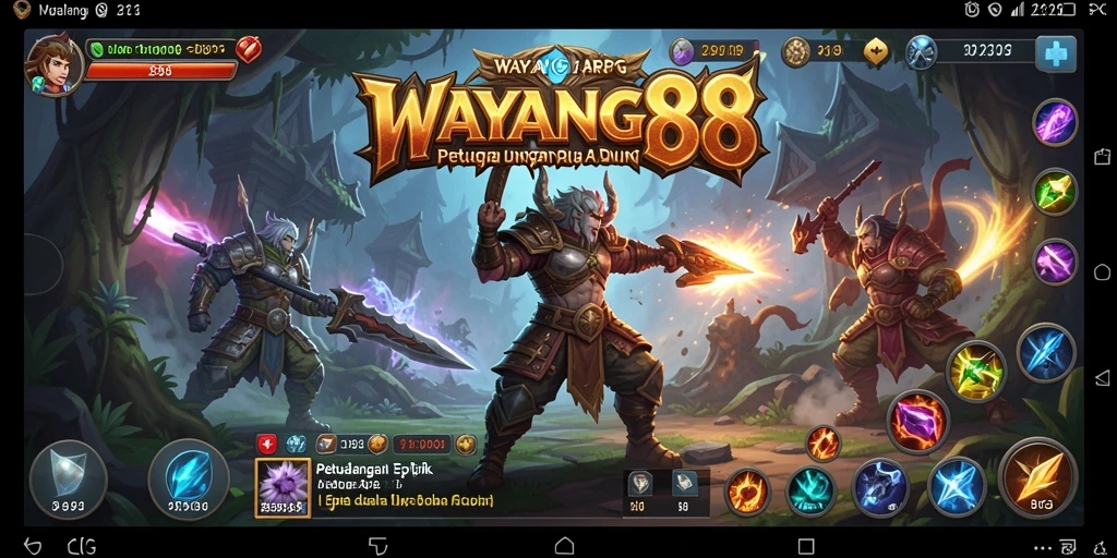 Tampilan gameplay Seru di WAYANG88 dengan karakter ARPG.
