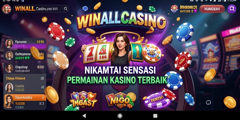 Screenshot gameplay Kasino WINALLCASINO yang menarik dan dinamis.